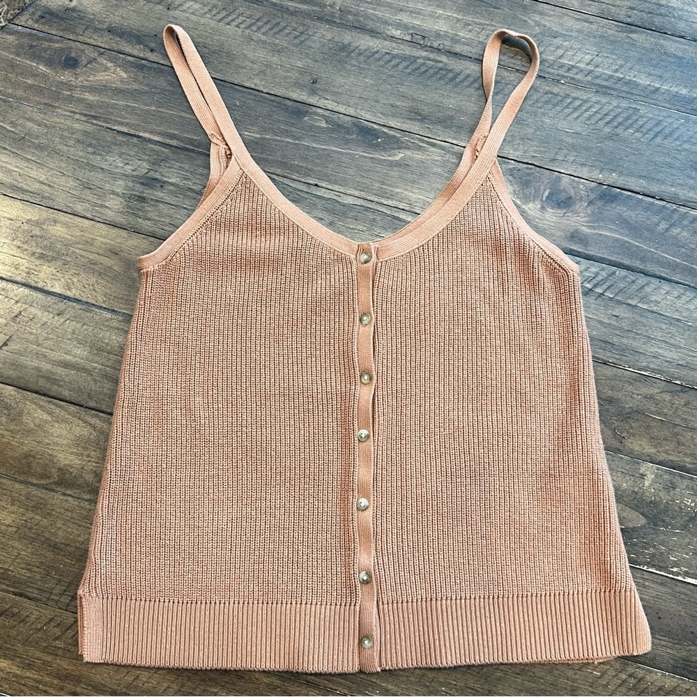 Abercrombie & Fitch Button-Up Ribbed Camisole in Brown